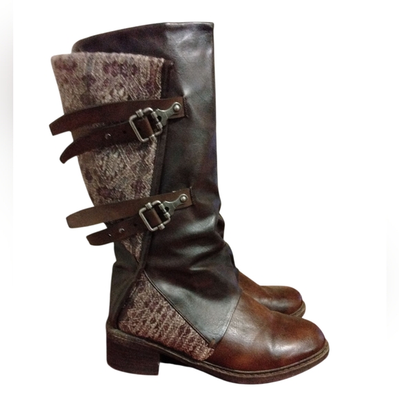 Muk Luks Brown Moto Boots Women's Size 10 - Picture 5 of 16